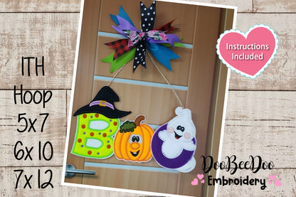Boo Halloween Ornament - ITH Project - Machine Embroidery Design