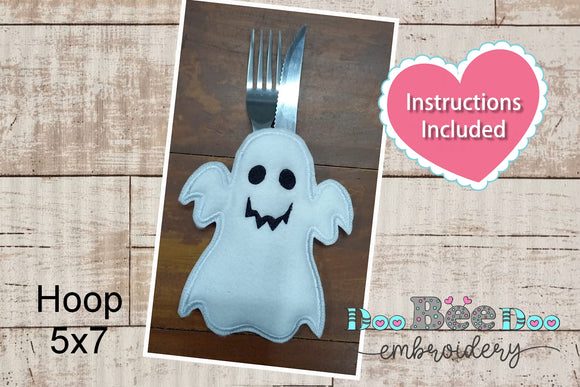 Cutlery holder ghost Halloween   - ITH Applique