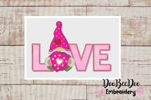 Valentines Love Gnome - Applique - Machine Embroidery Designs