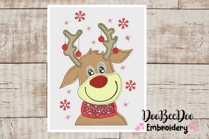 Reindeer - Applique - 6 Sizes -  Machine Embroidery Design