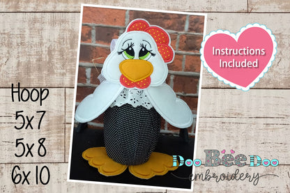 Chicken Door Stop Weight - ITH Project - Machine Embroidery Design