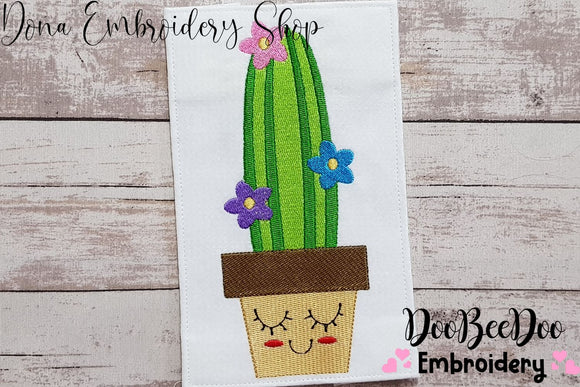 Cute Cactus Vase - Fill Stitch