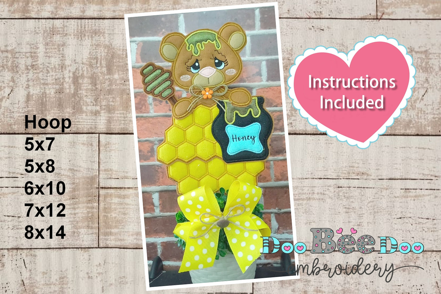 Honey Spring Bear - ITH Project - Machine Embroidery Design