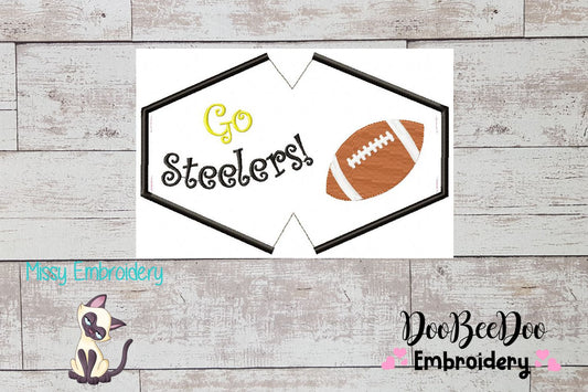 Go Steelers! Face Mask - ITH Project - Machine Embroidery Design