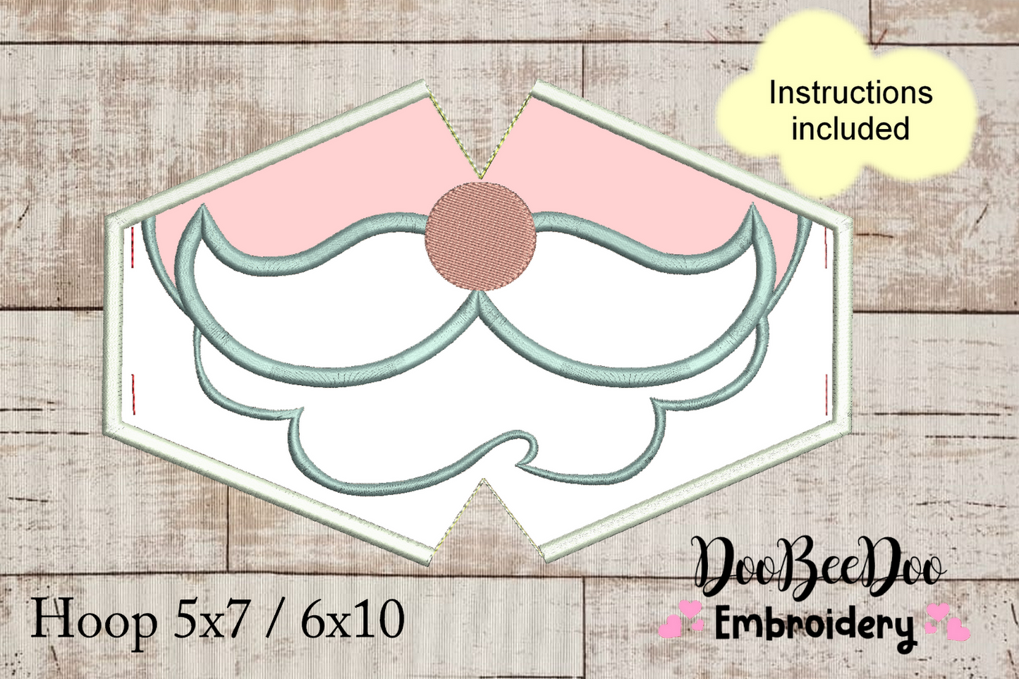 Santa Claus Face Mask - ITH Project - Machine Embroidery Design