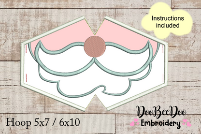 Santa Claus Face Mask - ITH Project - Machine Embroidery Design