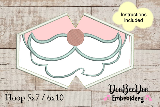 Santa Claus Face Mask - ITH Project - Machine Embroidery Design