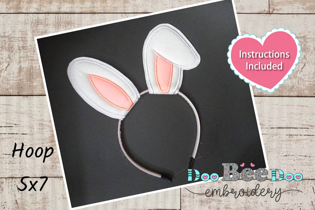 Bunny Ears Headband - ITH Project - Machine Embroidery Design