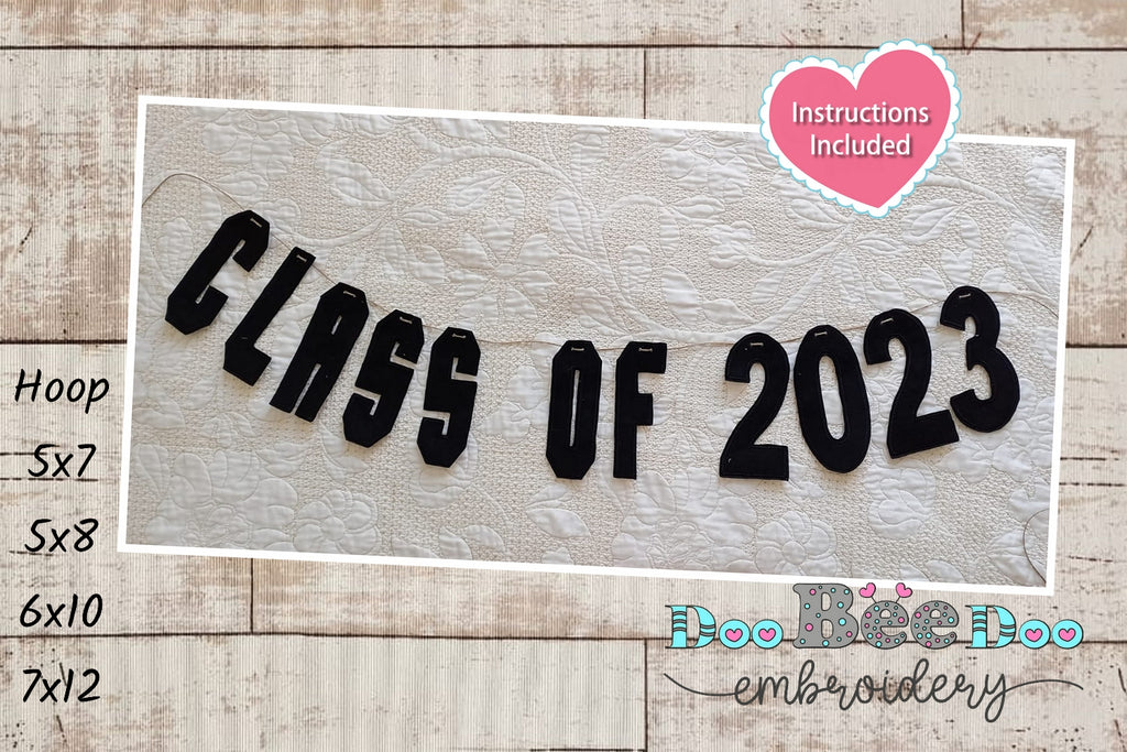 Banner Class of 2023 - ITH Project - Machine Embroidery Design