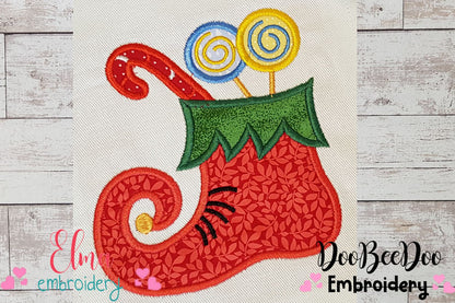 Christmas Candy Bag Elf Shoe - Applique