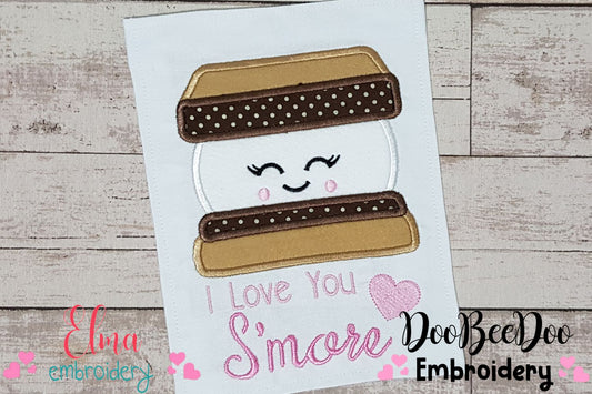 I Love You S'more  - Applique - Machine Embroidery Design