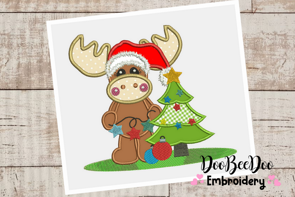 Cute Reindeer  - Applique - 6 Sizes -  Machine Embroidery Design