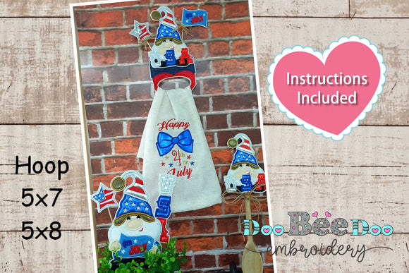 Gnome 4 of July Pack With 3 Designs - ITH Applique