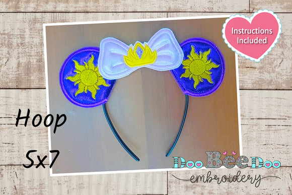 Ears Princess Headband - ITH Project - Machine Embroidery Design