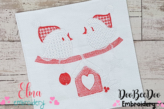 Christmas Birds - Fill Stitch - Machine Embroidery Design
