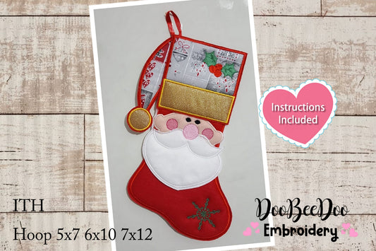 Santa Claus Door Ornament 2 - ITH Project - Machine Embroidery Design