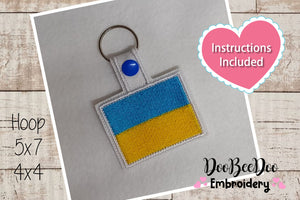 Keychain with the flag of Ukraine - ITH Project - Machine Embroidery Design