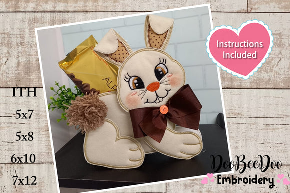 Cute Bunny Easter Basket - ITH Project - Machine Embroidery Design