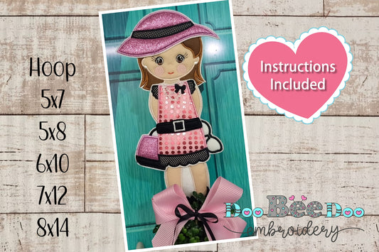 Stylish Mother Mothers Day Ornament - ITH Project - Machine Embroidery Design