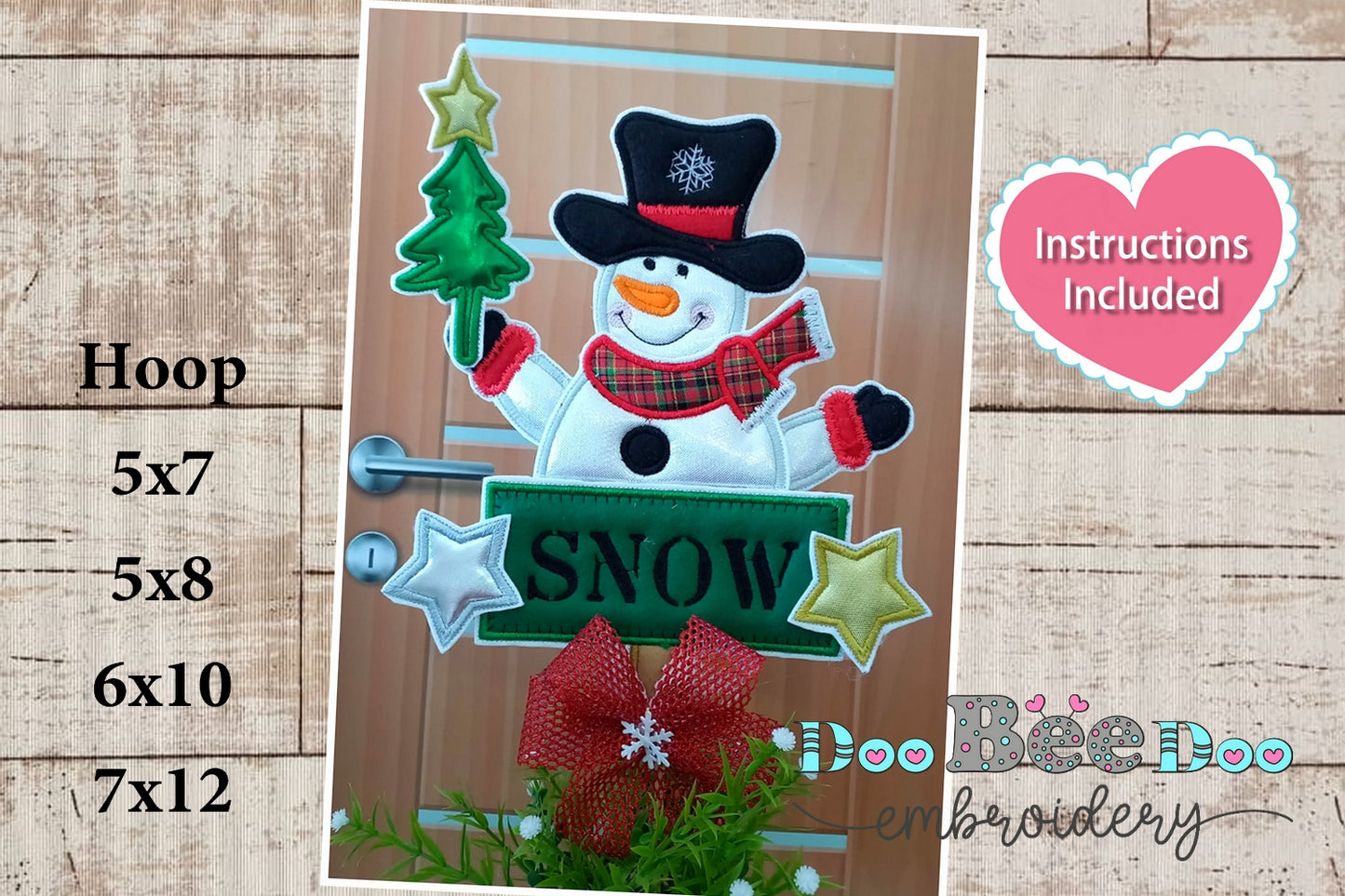 Snowman Snow - ITH Project - Machine Embroidery Design