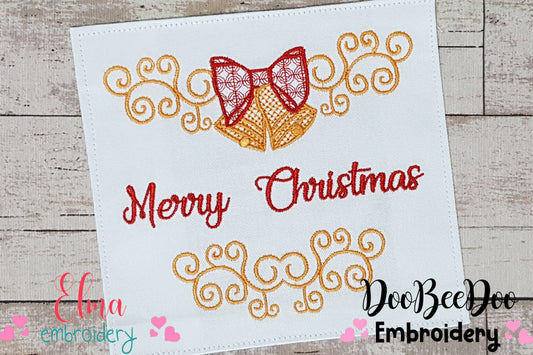 Merry Christmas Bells - Fill Stitch - machine Embroidery Design