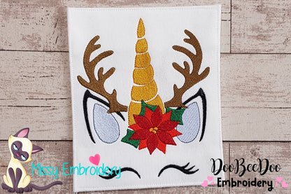 Christmas Unicorn - Fill Stitch - Machine Embroidery Design