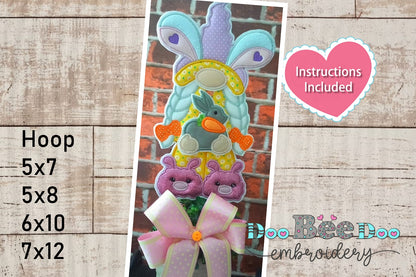 Easter Bunny Gnome Girl and Boy - ITH Project - Machine Embroidery Design