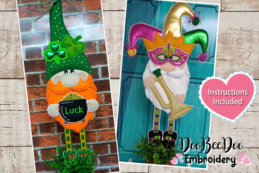 St. Patricks and Mardi Grass Gnomes - ITH Project - Machine Embroidery Design