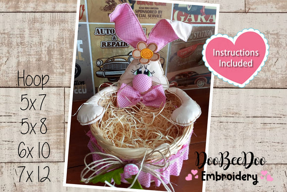 Cute Bunny Basket - ITH Project - Machine Embroidery Design