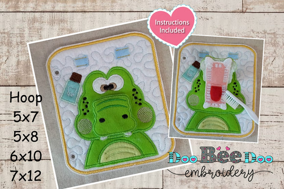 Sensory Game Alligator Brushing Teeth - ITH Project - Machine Embroidery Design