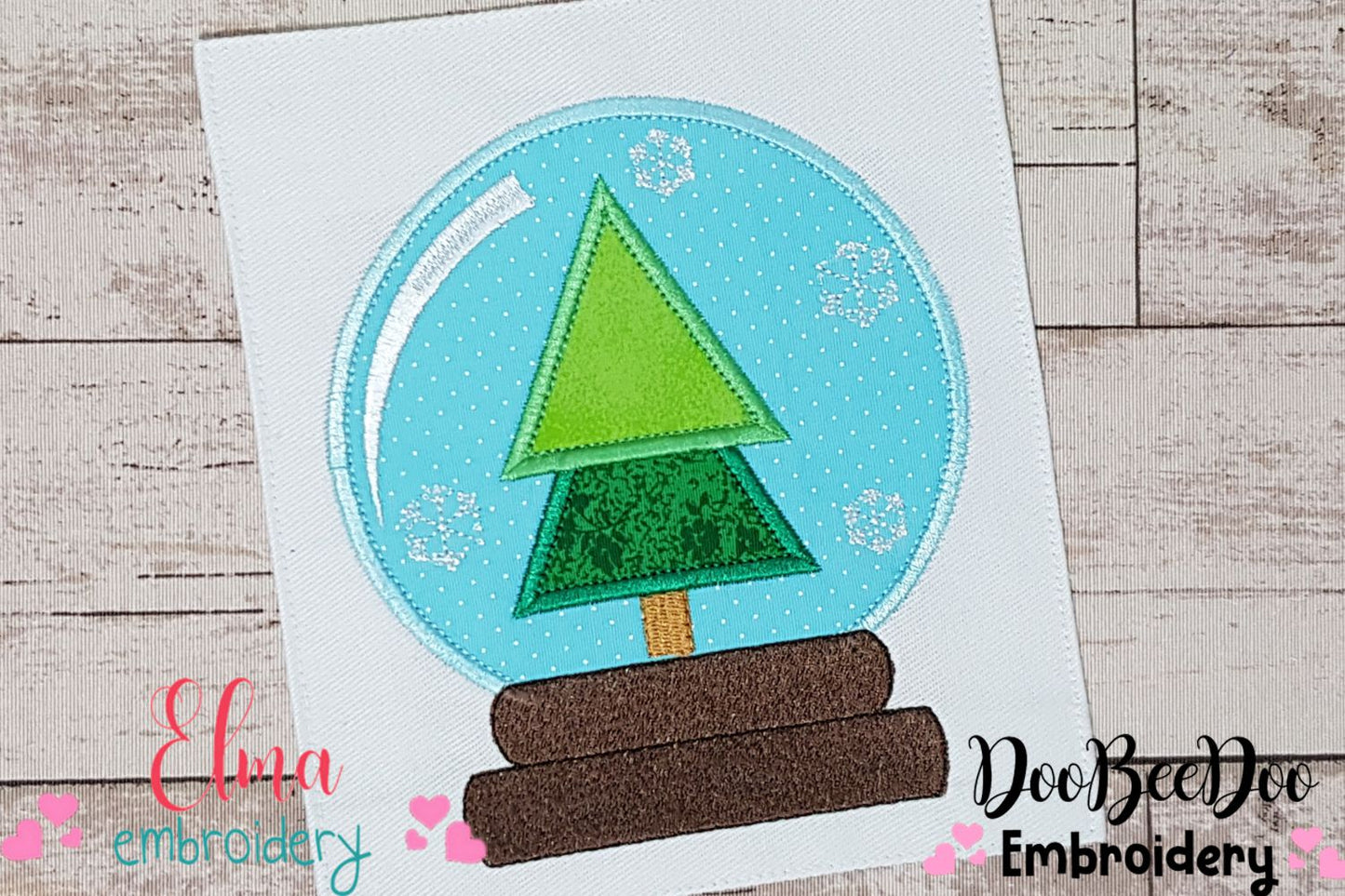 Christmas Tree Snow Globe - Applique
