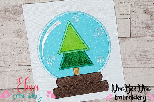 Christmas Tree Snow Globe - Applique