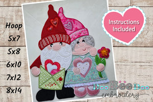 Gnomes Couple Valentine's Day - ITH Project - Machine Embroidery Design