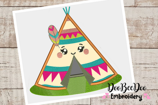 Tee Pee Boho embroidery - Applique - 6 Sizes  - Machine Embroidery Design