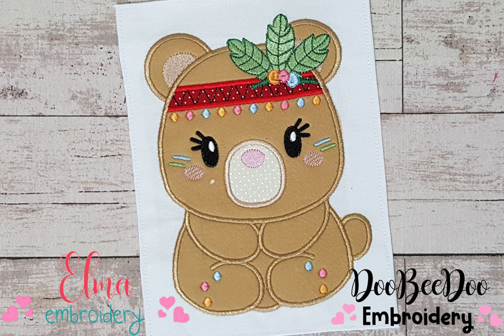 Boho Bear - Applique Embroidery