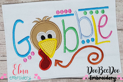 Gobble - Applique - Machine Embroidery Design