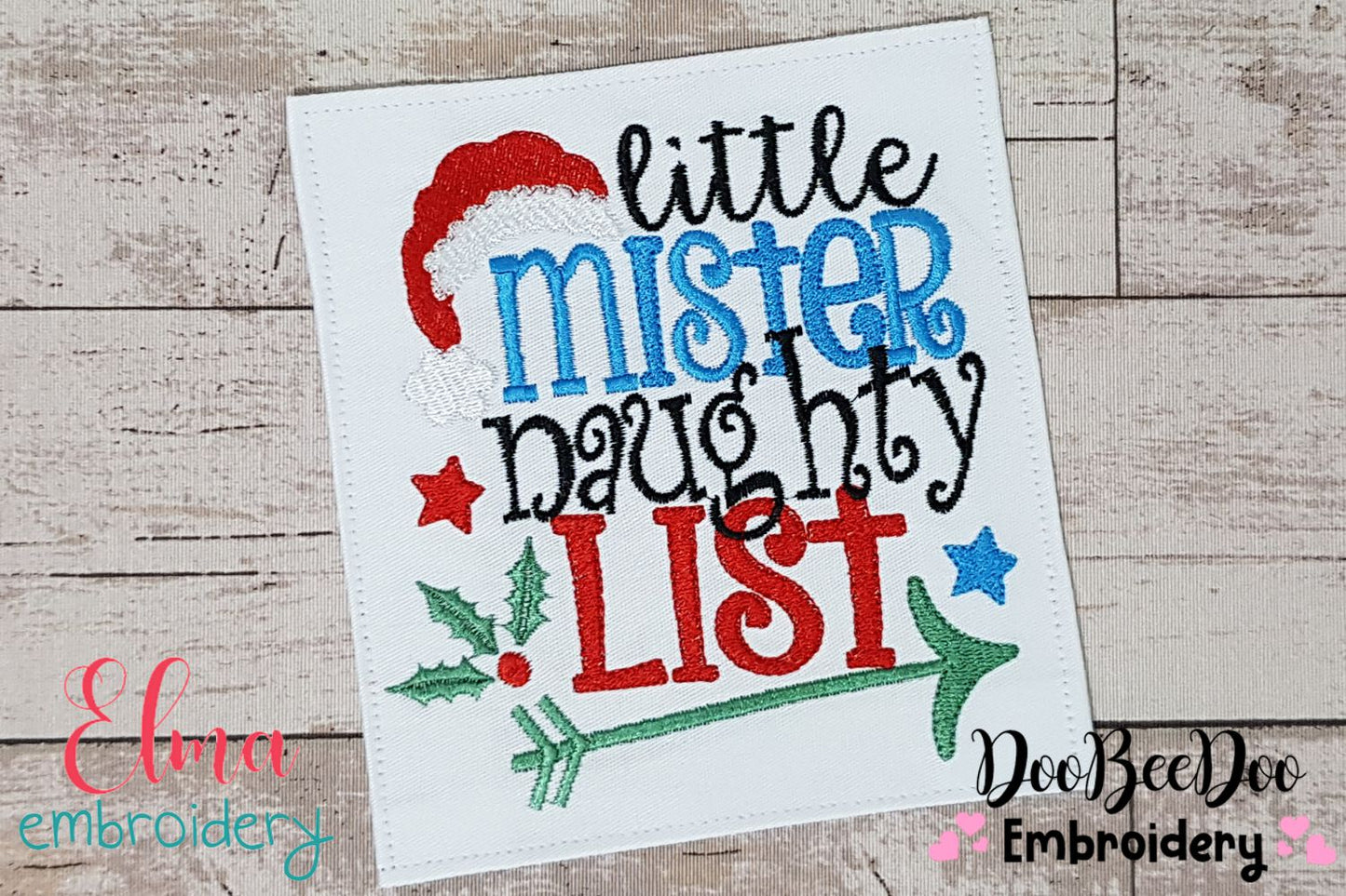 Little Mister Naughty List - Fill Stitch - Machine Embroidery Design