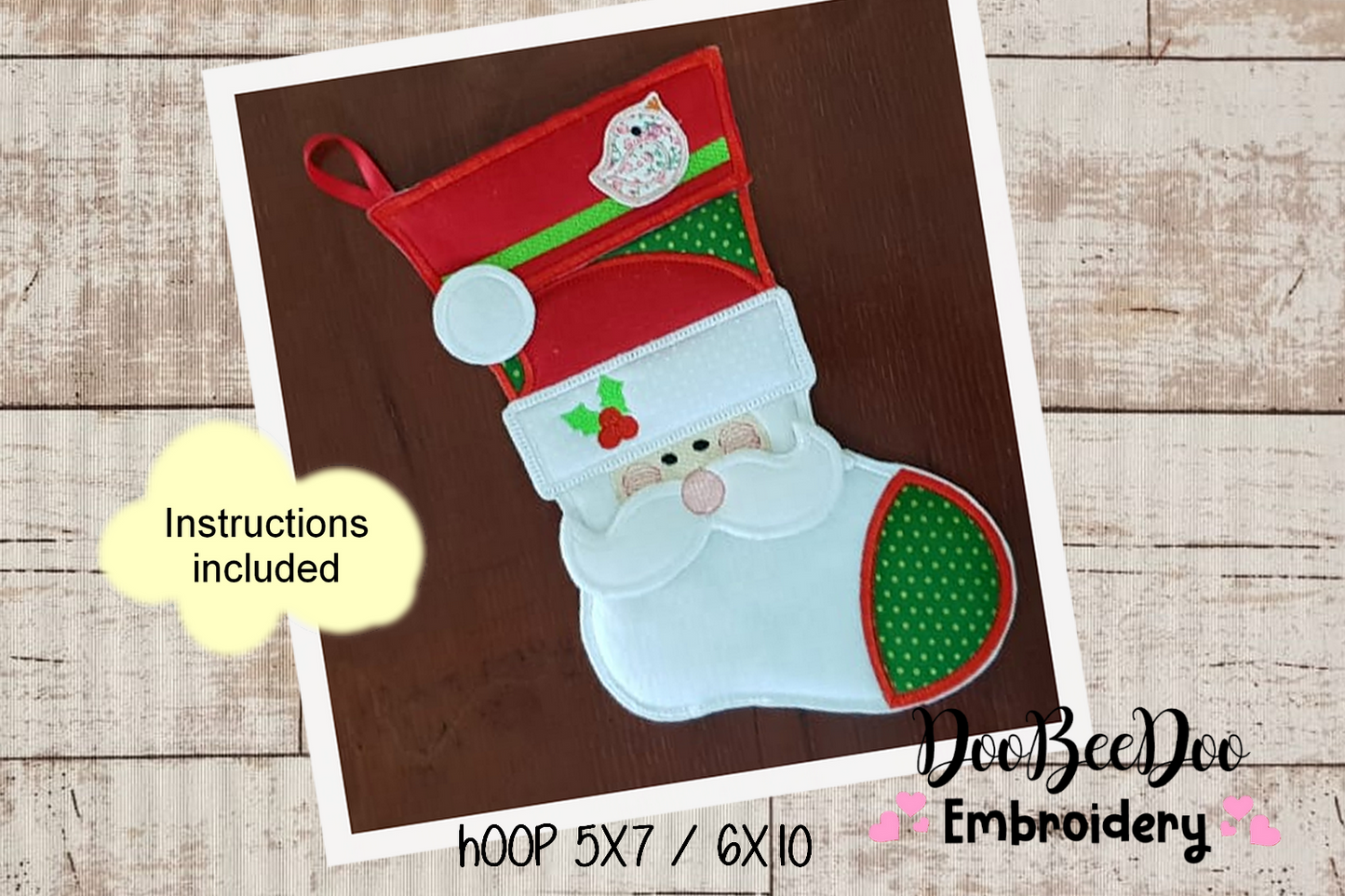 Santa Claus Door Hanger - ITH Project - Machine Embroidery Design