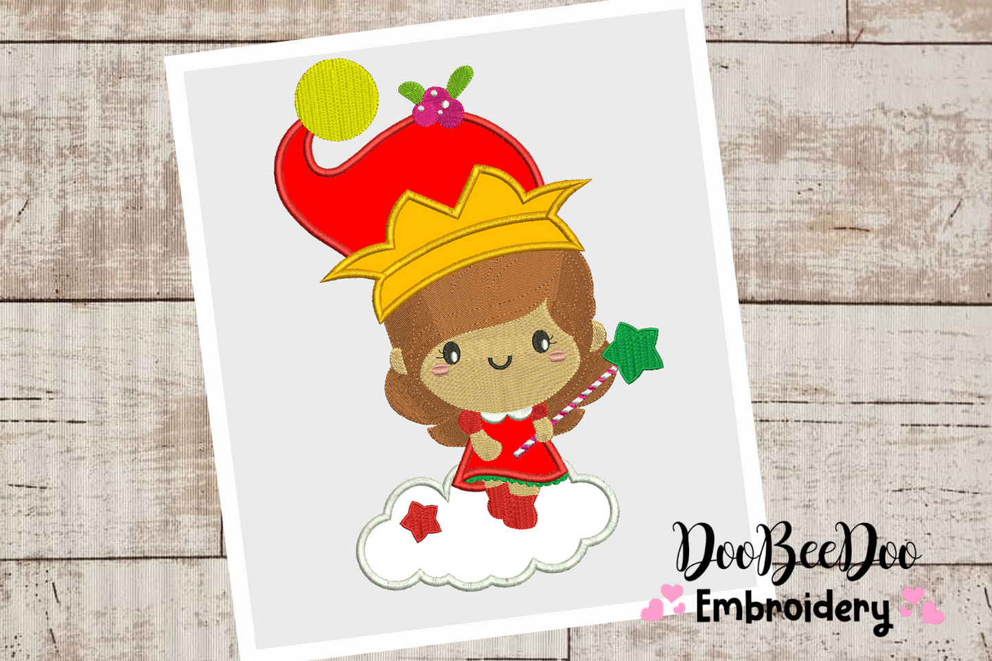 Girl Magical Christmas - Applique/ Fill Stitch - 6 Sizes -  Machine Embroidery Design