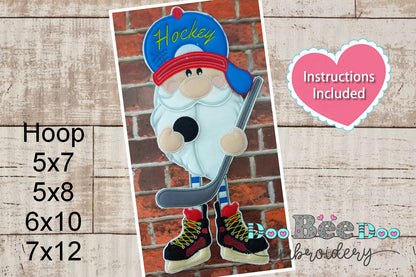 Hockey Gnome - ITH Project - Machine Embroidery Design