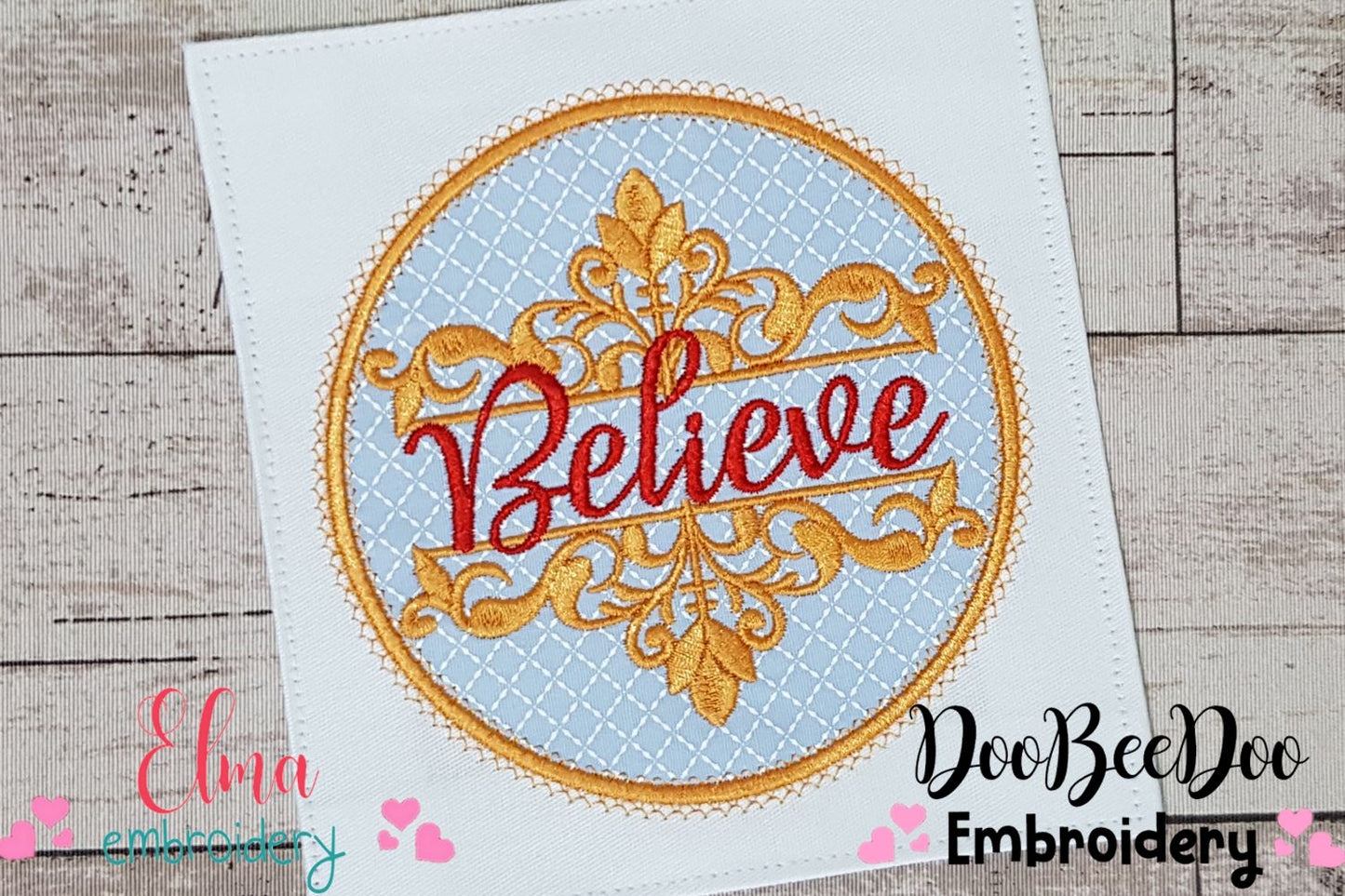 Believe Frame Design 🎄 – Applique – Machine Embroidery Design