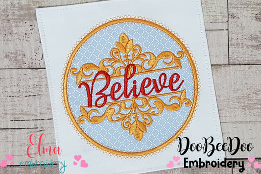 Believe Frame Design 🎄 – Applique – Machine Embroidery Design