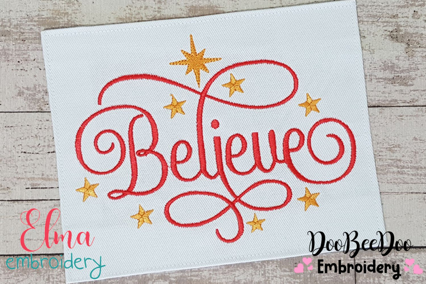 Believe - Fill Stitch - Machine Embroidery Design