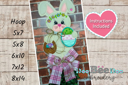 Bunny with Basket - ITH Project - Machine Embroidery Design