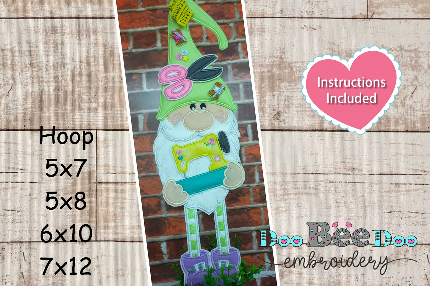 Gnome Sewing Machine - ITH Project - Machine Embroidery Design