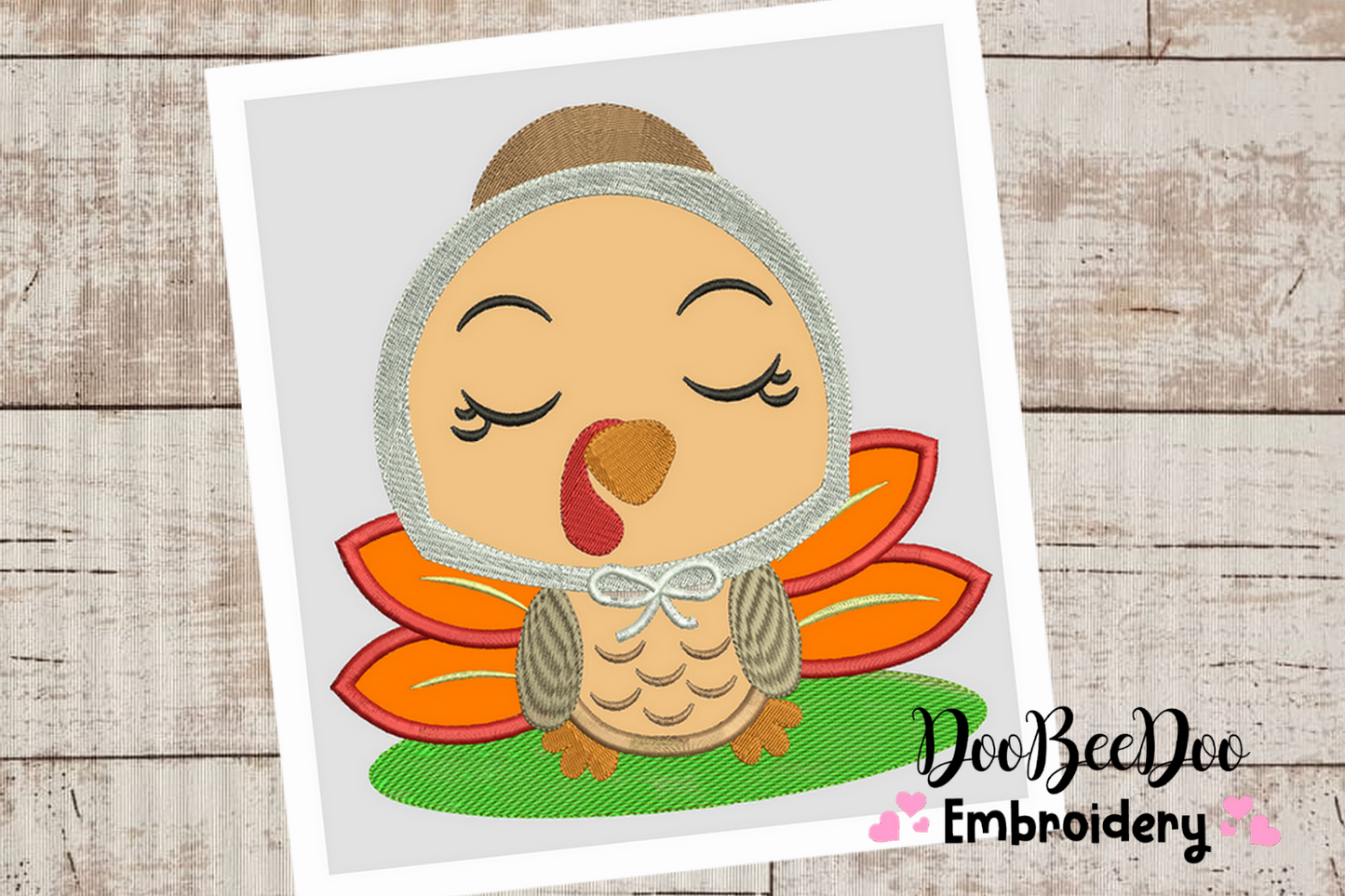 Thanksgiving Turkey Mother- Applique  - 6 sizes - Machine Embroidery Design