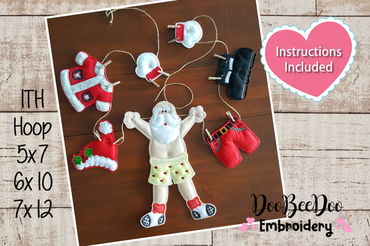 Banner Santa Claus Clothes - ITH Project - Machine Embroidery Design