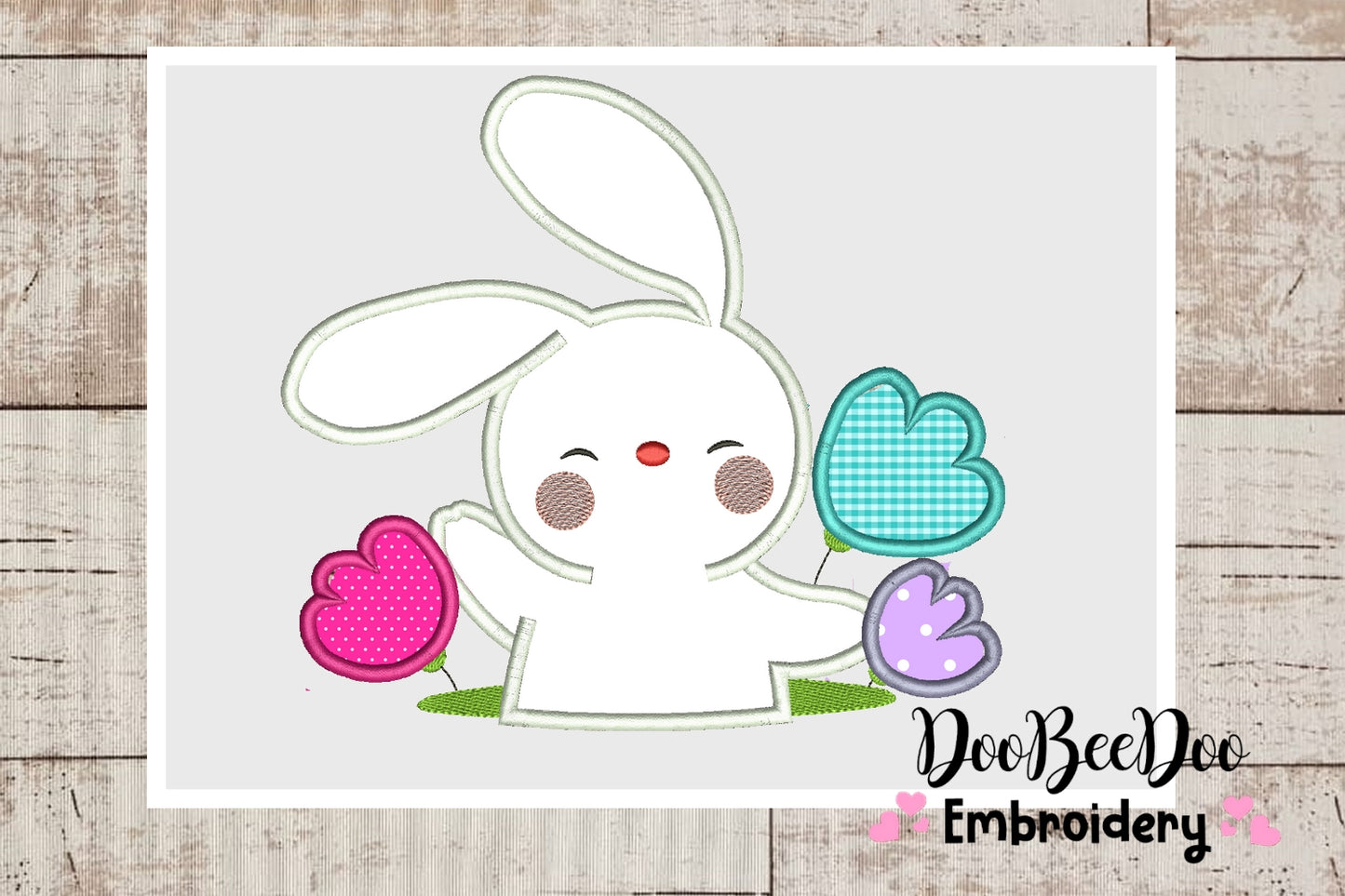 Cute bunny in the burrow - Applique