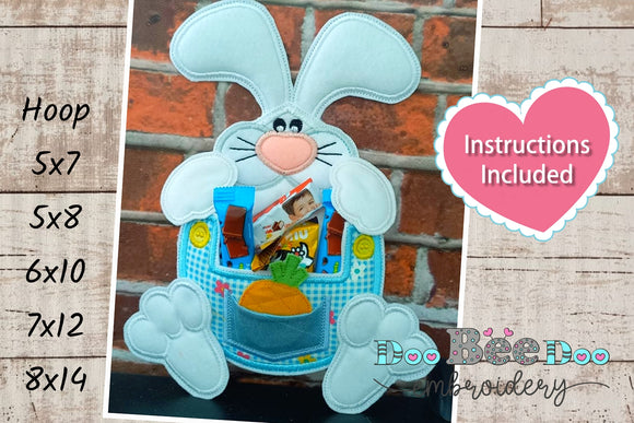 Bunny Candy Holder with Carrot - ITH Project - Machine Embroidery Design