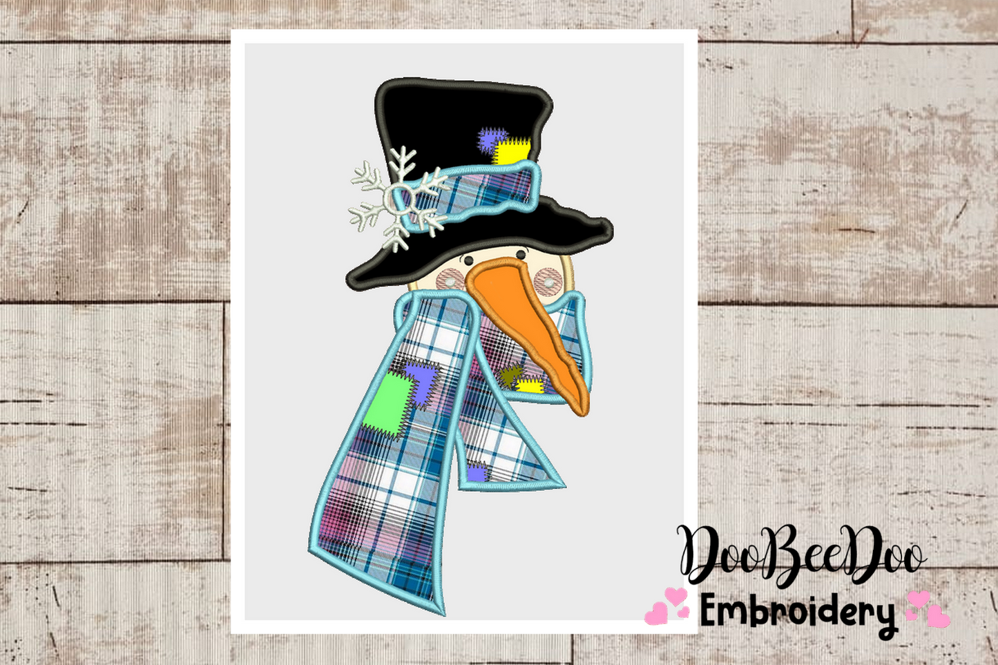 Snowman - 6 Sizes - Applique - Machine Embroidery Design